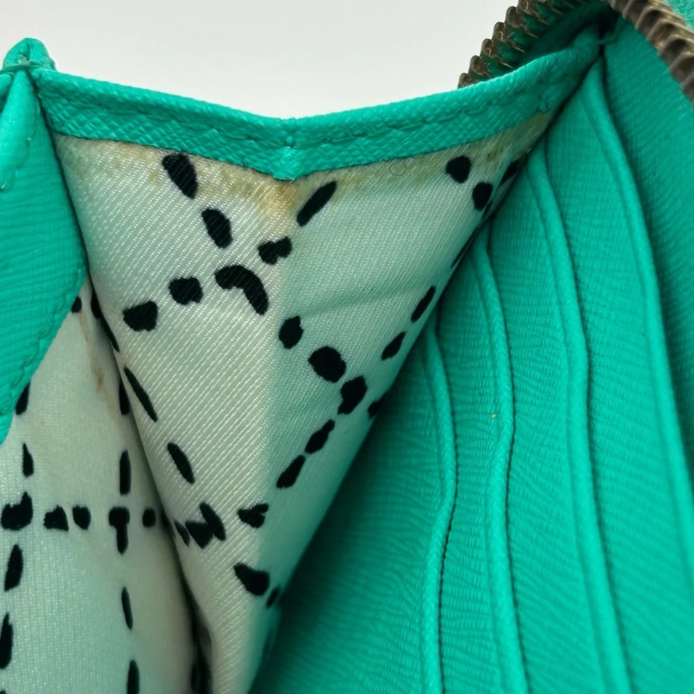 Kate Spade New York Turquoise Teal Leather zip-around Wallet